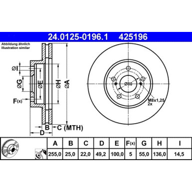 Bremsscheibe Lexus P. Ct 1.8 10 24.0125-0196.1