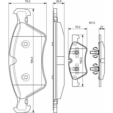 Bremsklötze MERCEDES M-Klasse, GL-Klasse 0 986 494 165
