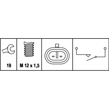 HELLA Schalter, Rückfahrleuchte 6ZF 007 671-001 HELLA Schalter, Rückfahrleuchte 6ZF 007 671-001