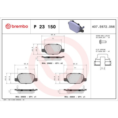 BREMBO Bremsklötze HA P 23 150 BREMBO Bremsklötze HA P 23 150
