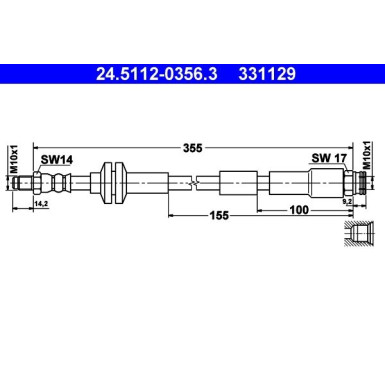 ATE Bremsschlauch 24.5112-0356.3 ATE Bremsschlauch 24.5112-0356.3