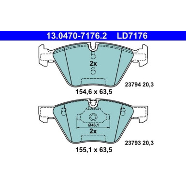 Bremsbelagsatz Bmw S. 5 03-10 Keramik 13.0470-7176.2 Bremsbelagsatz Bmw S. 5 03-10 Keramik 13.0470-7176.2