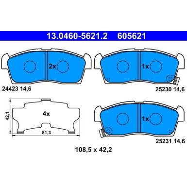 Bremsbelagsatz, Scheibenbremse 13.0460-5621.2 Bremsbelagsatz, Scheibenbremse 13.0460-5621.2