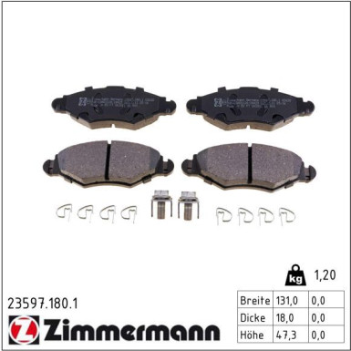ZIMMERMANN Bremsbeläge 23597.180.1 ZIMMERMANN Bremsbeläge 23597.180.1