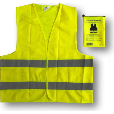 Warnweste gelb Gr.L DIN 20471 in praktischer Tasche 93011