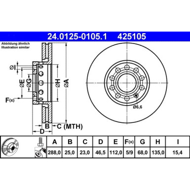 Bremsscheibe Vw S. A100/A4/A6/Passat 96-/A8 99 24.0125-0105.1 Bremsscheibe Vw S. A100/A4/A6/Passat 96-/A8 99 24.0125-0105.1