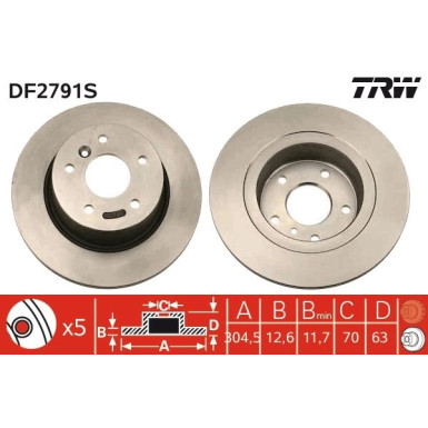 Bremsscheibe Rover T. 75 DF2791S Bremsscheibe Rover T. 75 DF2791S