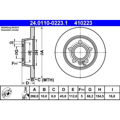 Bremsscheibe Vw T. Sharan 95-10 24.0110-0223.1 Bremsscheibe Vw T. Sharan 95-10 24.0110-0223.1