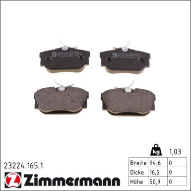 ZIMMERMANN Bremsbeläge 23224.165.1 ZIMMERMANN Bremsbeläge 23224.165.1