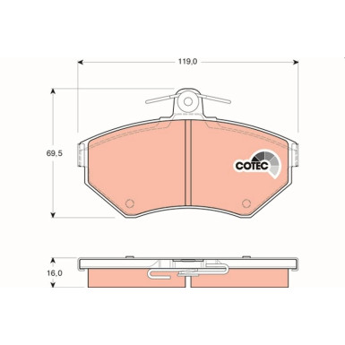 Bremsklötze VA SEAT Ibiza,Toldeo,VW Polo,Golf 91 COTEC GDB1437 Bremsklötze VA SEAT Ibiza,Toldeo,VW Polo,Golf 91 COTEC GDB1437