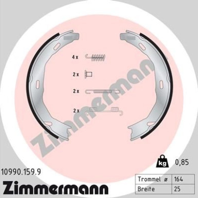 ZIMMERMANN Bremsbackensatz, Feststellbremse 10990.159.9 ZIMMERMANN Bremsbackensatz, Feststellbremse 10990.159.9