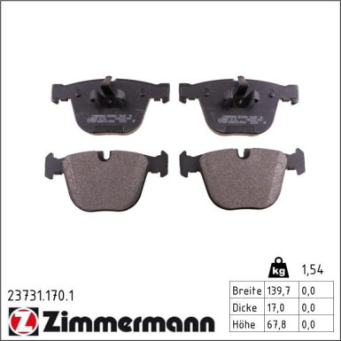 ZIMMERMANN Bremsbeläge 23731.170.1