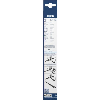Bosch Wischerblatt H306 3397011432 Bosch Wischerblatt H306 3397011432
