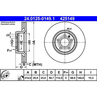 Bremsscheibe Vw S. A6 04 24.0125-0149.1 Bremsscheibe Vw S. A6 04 24.0125-0149.1