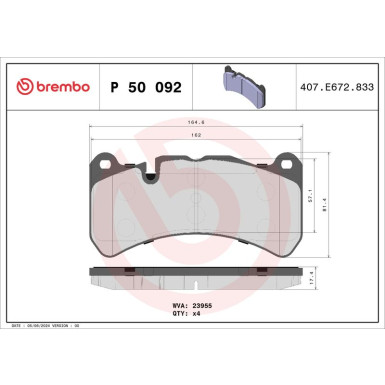BREMBO Bremsklötze VA P 50 092 BREMBO Bremsklötze VA P 50 092