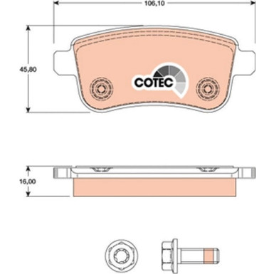 Bremsklötze HA RENAULT Megane 08 COTEC GDB1791 Bremsklötze HA RENAULT Megane 08 COTEC GDB1791