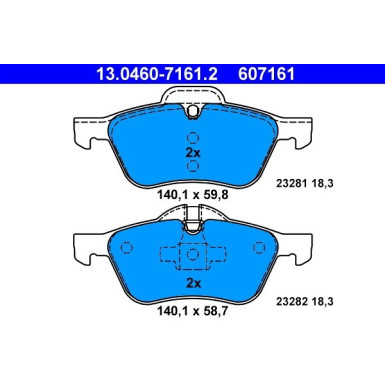 Bremsbelagsatz Mini P. Cooper/One 01-07 13.0460-7161.2 Bremsbelagsatz Mini P. Cooper/One 01-07 13.0460-7161.2