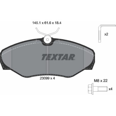 Bremsbelagsatz Renault P. Trafic 01-/Vivaro 01-/Espace 98- Ohne Sensor Slim End Q+ 2309902