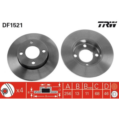 Bremsscheibe Vw P. A80/100 DF1521 Bremsscheibe Vw P. A80/100 DF1521
