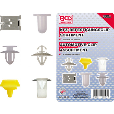 BGS Kfz-Befestigungsclip-Sortiment für Renault 300-tlg 9048