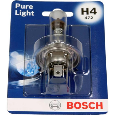 H4 12V 60/55W PURE LIGHT BOSCH KFZ-GLUEHLAMPE, 1Stk-Blister Pure Light BL 1987301001
