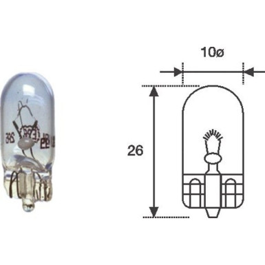 Glühlampe W5W 12V/5W Blau (Glas Ca) 10Stk STANDARD 002051900000
