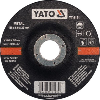 Schruppscheibe F÷r Metall Gekr÷Pft 115X6,0 YT-6121 Schruppscheibe F÷r Metall Gekr÷Pft 115X6,0 YT-6121