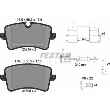 Bremsbelagsatz Vw T. A6/A7 11- Scheibe 330Mm 2 Sensoren Q+ 2521403