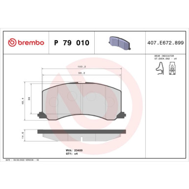 BREMBO Bremsklötze VA P 79 010 BREMBO Bremsklötze VA P 79 010