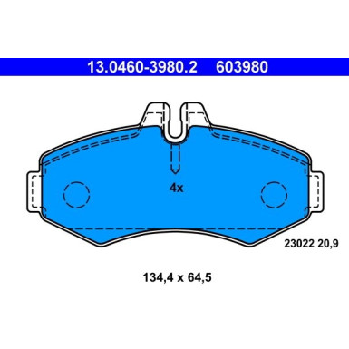 Bremsbelagsatz Db P. Vito 96-03 13.0460-3980.2 Bremsbelagsatz Db P. Vito 96-03 13.0460-3980.2