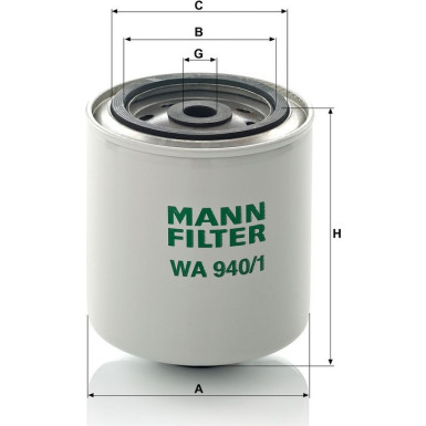 Mann & Hummel Kühlmittelfilter LKW WA 940/1 Mann & Hummel Kühlmittelfilter LKW WA 940/1