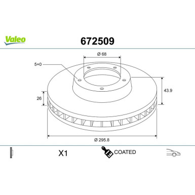 VALEO Bremsscheibe 672509 VALEO Bremsscheibe 672509