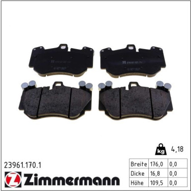 ZIMMERMANN Bremsbeläge 23961.170.1 ZIMMERMANN Bremsbeläge 23961.170.1
