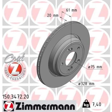 11 482 080 Bremsscheibe HA 150.3472.20