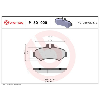 BREMBO Bremsklötze HA P 50 020 BREMBO Bremsklötze HA P 50 020