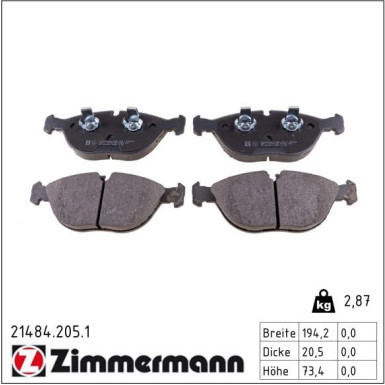 ZIMMERMANN Bremsbeläge 21484.205.1