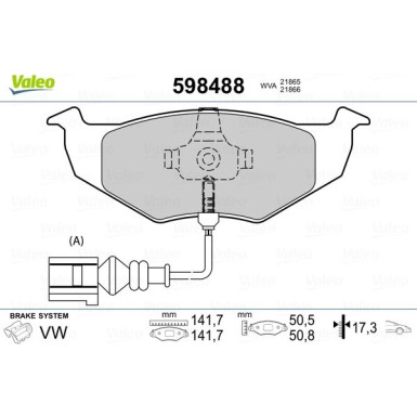 VALEO Bremsbeläge 598488 VALEO Bremsbeläge 598488
