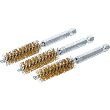 BGS Messingbürste 12 mm Antrieb Außensechskant 6,3 mm (1/4 ) 3-tlg 3078-12-M