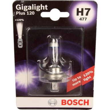 H7 12V 55W GIGA LIGHT PLUS 120 BOSCH KFZ-GLUEHLAMPE Plus 120 Gigalight BL 1987301110