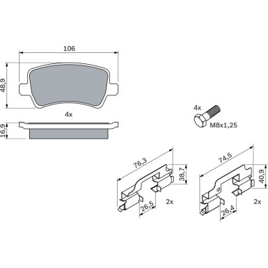 Bremsklötze VOLVO,FORD,LAND ROVER 0 986 494 213