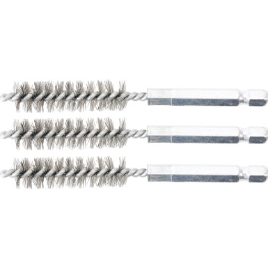 BGS Stahlbürste 12 mm Antrieb Außensechskant 6,3 mm (1/4 ) 3-tlg 3078-12-S