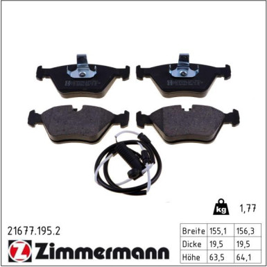 ZIMMERMANN Bremsbeläge 21677.195.2