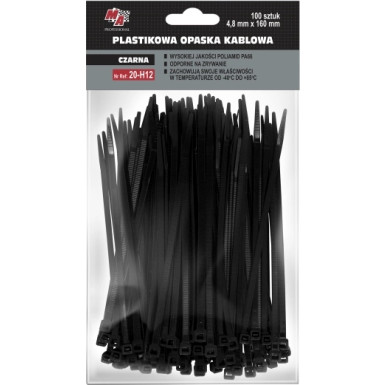 Kabelbinder 4,8X160 (1 Pack 100 Stück) Schwarz 20-H12 Kabelbinder 4,8X160 (1 Pack 100 Stück) Schwarz 20-H12