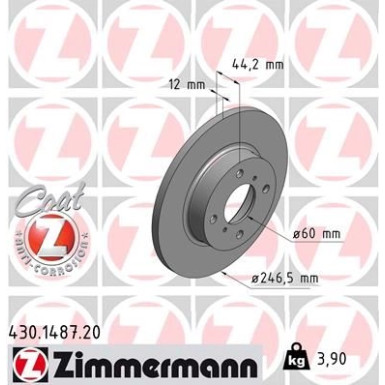ZIMMERMANN Bremsscheibe 430.1487.20 Coat Z