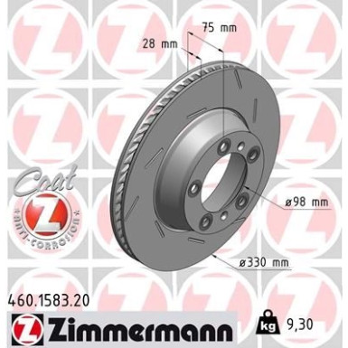 ZIMMERMANN Bremsscheibe 460.1583.20 ZIMMERMANN Bremsscheibe 460.1583.20
