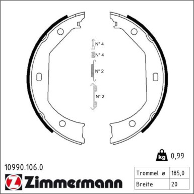 ZIMMERMANN Bremsbacken 10990.106.0 ZIMMERMANN Bremsbacken 10990.106.0