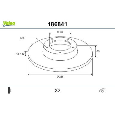 VALEO Bremsscheibe 186841