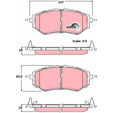Bremsklötze VA SUBARU Legacy,Tribeca,Outback 03 COTEC GDB3372