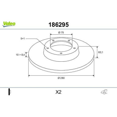 VALEO Bremsscheibe 186295