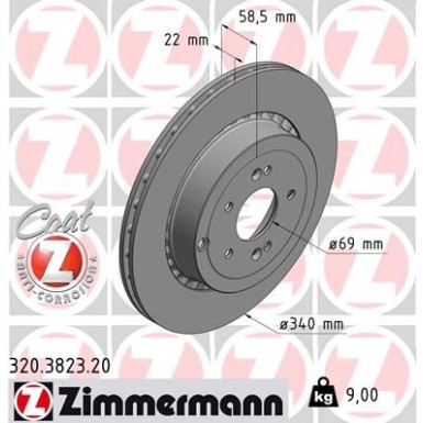 ZIMMERMANN Bremsscheibe 320.3823.20 Coat Z